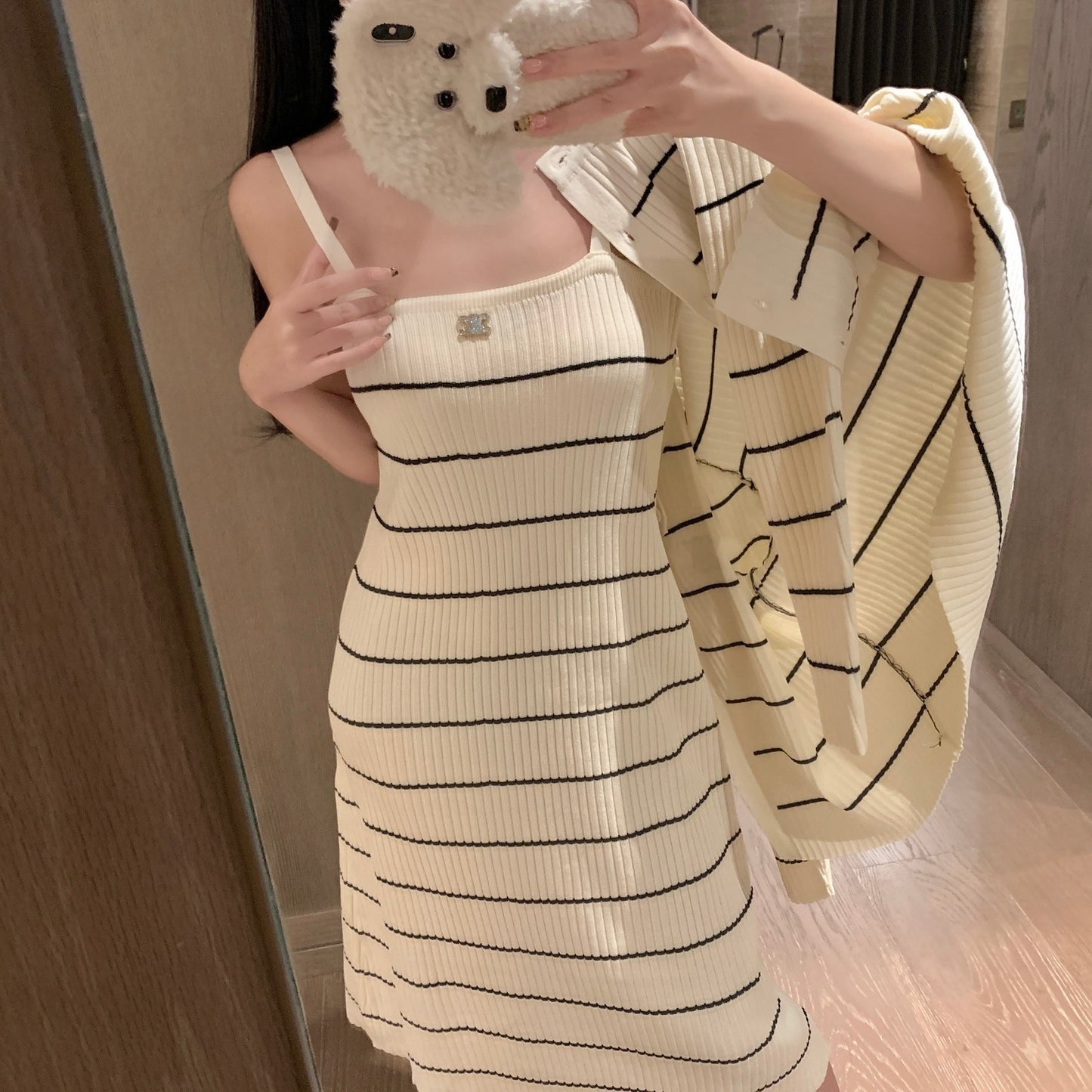 【Set】カーデ+キャミワンピ 2点セット Z7603