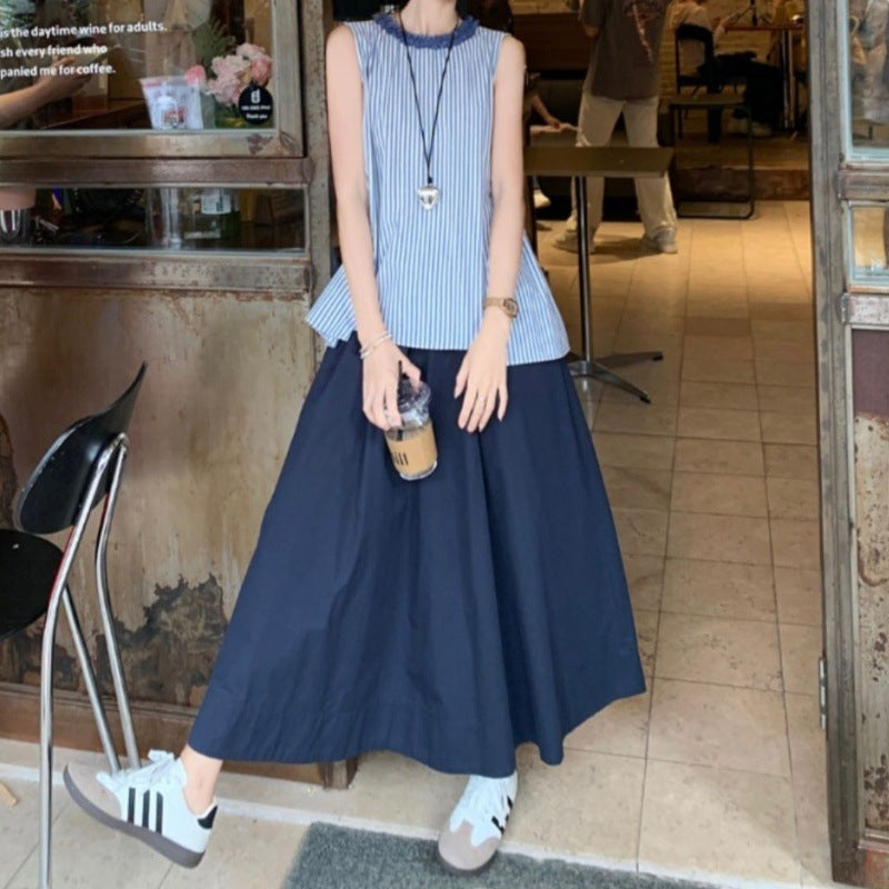 【Set】ボーダーノースリーブツーウェイコーデ T01765