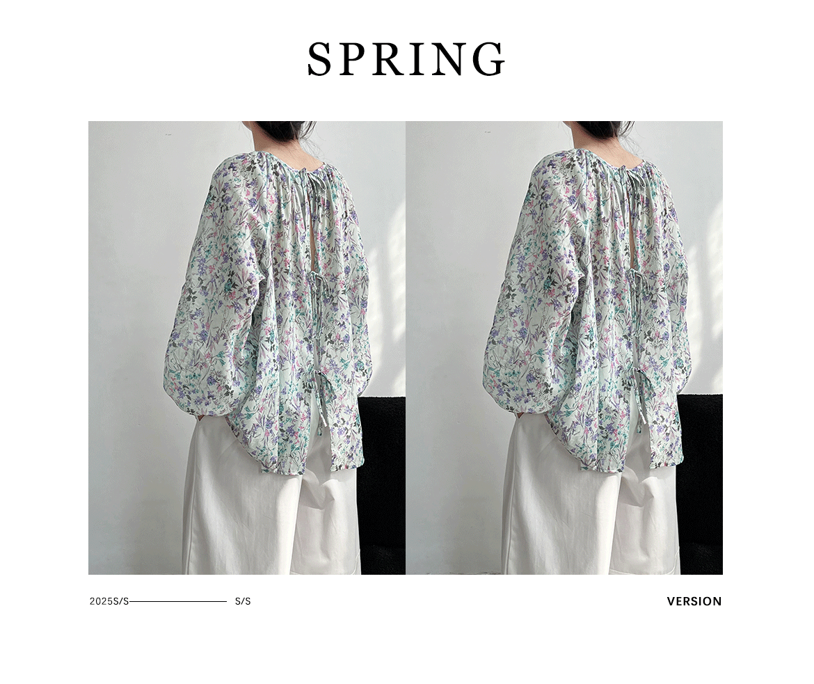 【Tops】花柄シャツ T01401