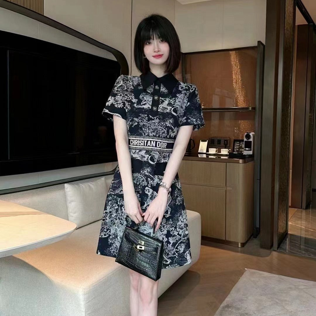 【Dress】Aライン半袖ワンピース Z6756
