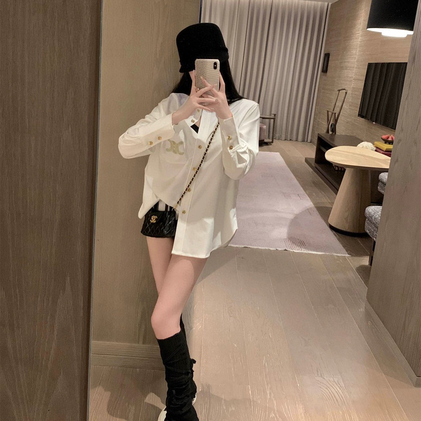 【Tops】長袖ゆったりシャツ W11150