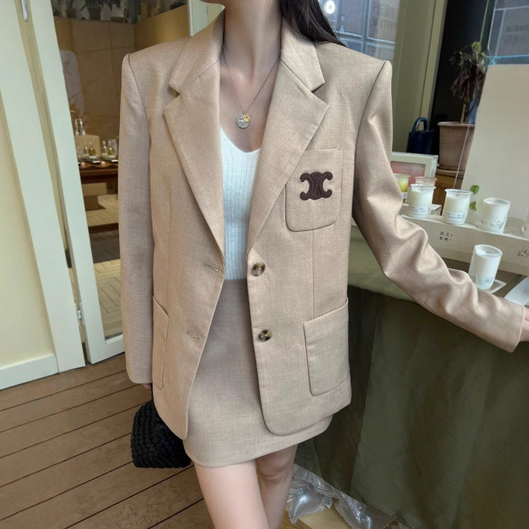 【Set】刺繍入りツーピーススーツ T01247