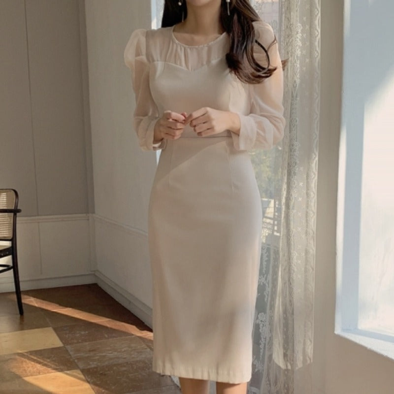 【Dress】透け感ワンピース Z7756