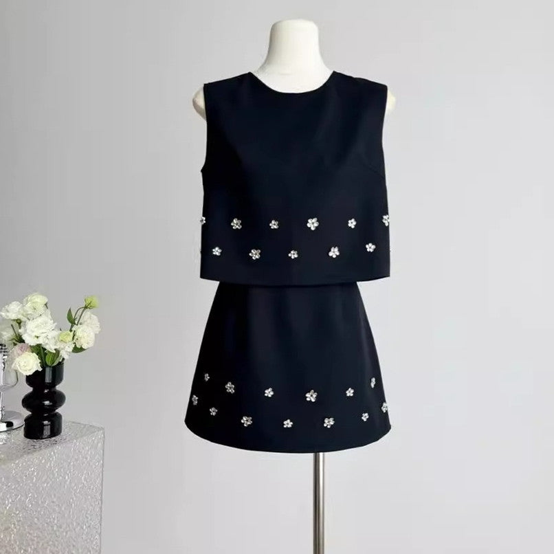 【Set】タンクトップ+スカート2点セット W12502