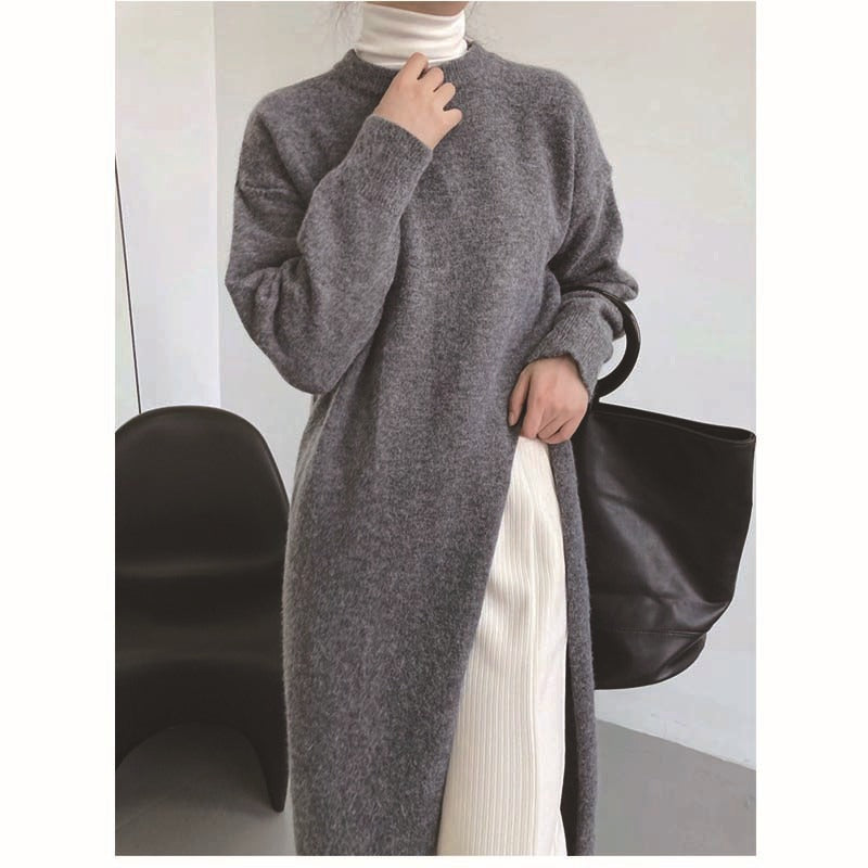 【Dress】スリットニットワンピース W13468
