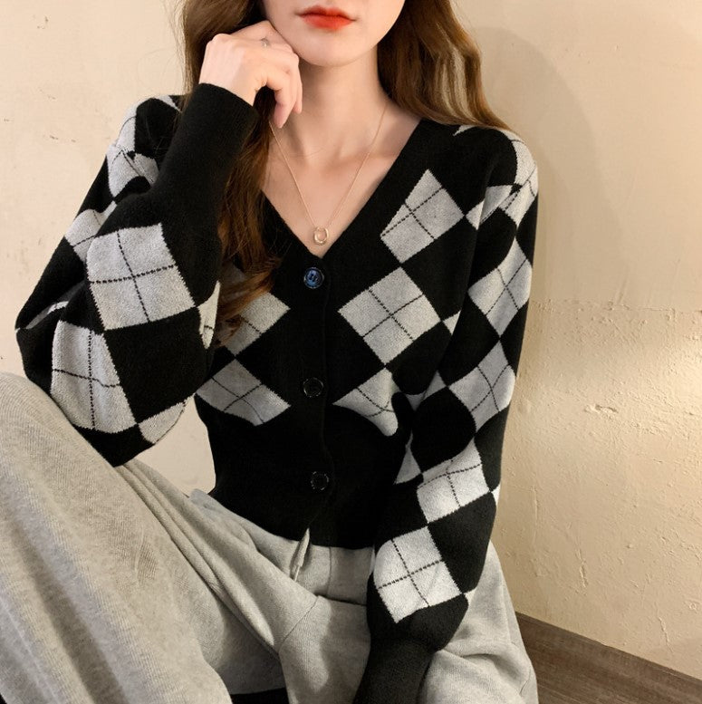 【Tops】アーガイル柄ニット W14457