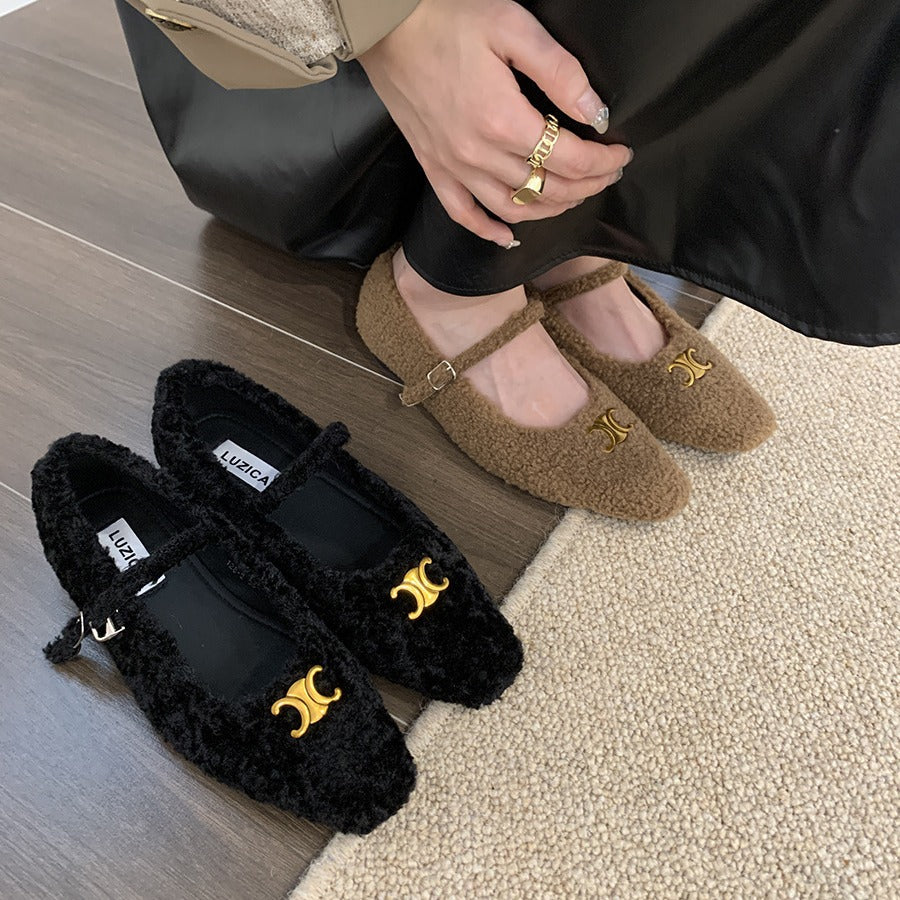 【Shoes】ラムウールシューズ2色 Z8164