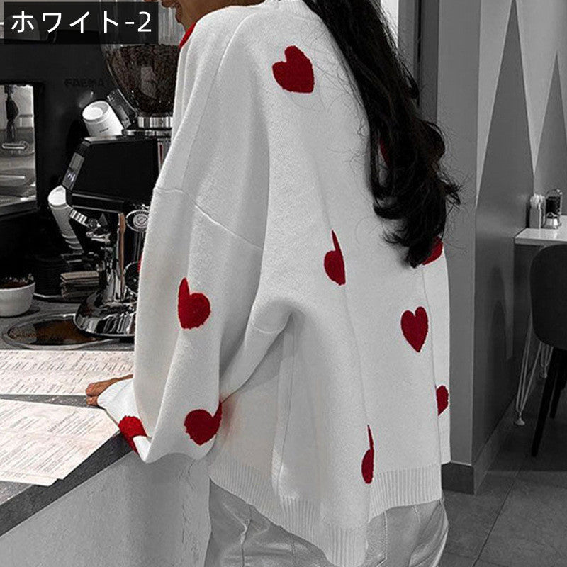 【Tops】ハート♡ニット W14178
