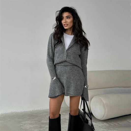 【Set】無地気質ニット2点セット T01338