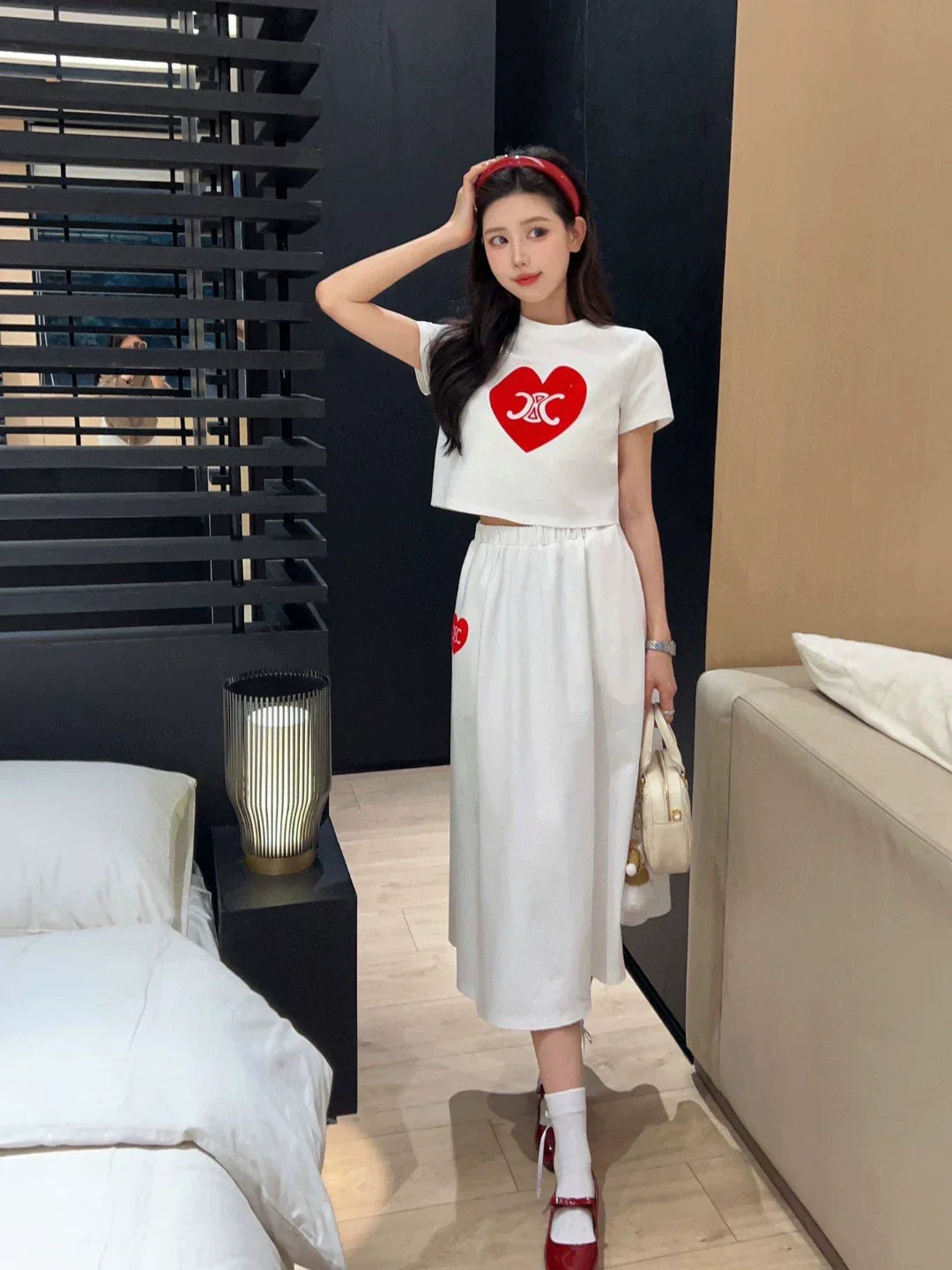 【Set】セットアップ Tシャツ + スカート W10979