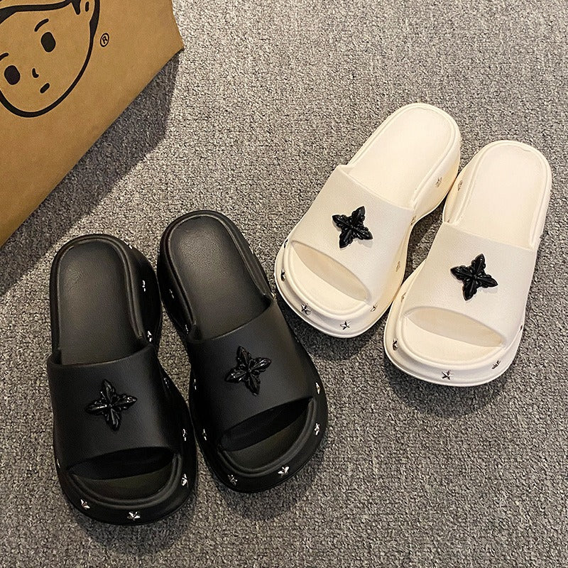 【Shoes】カジュアル厚底スリッパ W12376