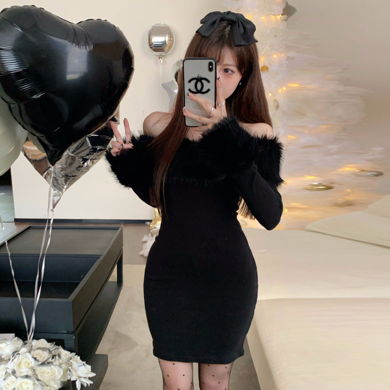 【Dress】クリスマスフェイクファーワンピース W14671