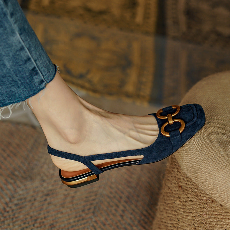 【Shoes】2色展開~高級感フラットシューズ W12472