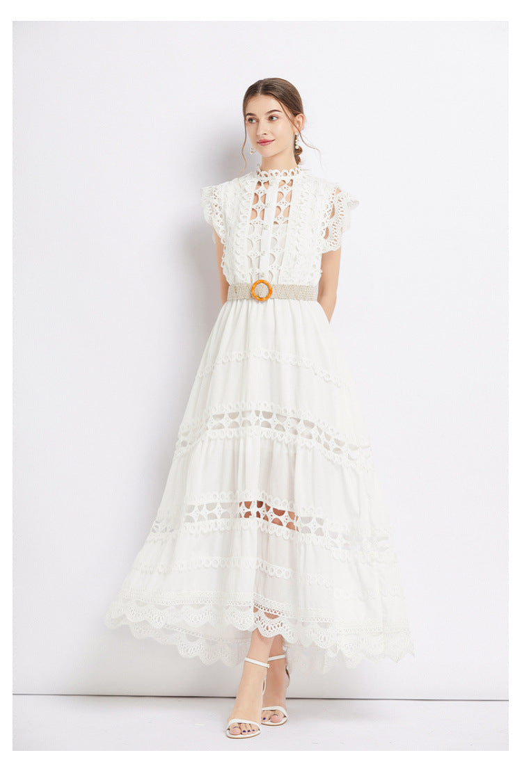 【Dress】透かし彫りワンピース W12499