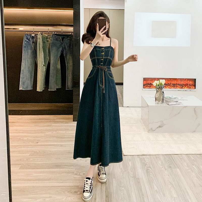 【Dress】デニムキャミソールワンピース W11815