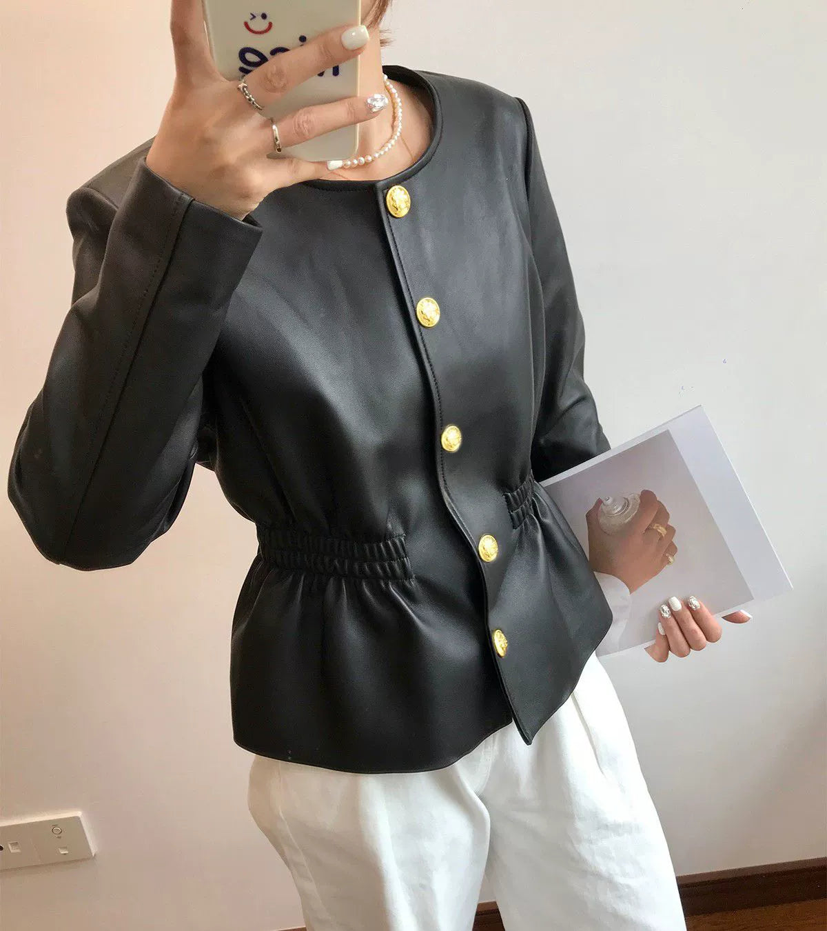 【Outer】PUテーラードジャケット W9811