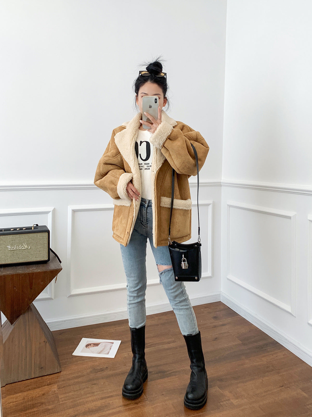 【Outer】冬温かい厚手コート W14249