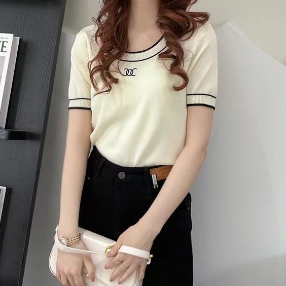 【Tops】ニットTシャツ W12444