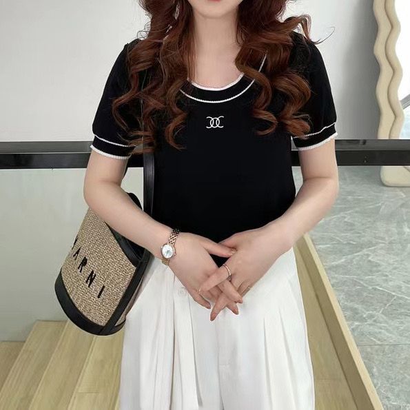 【Tops】ニットTシャツ W12444