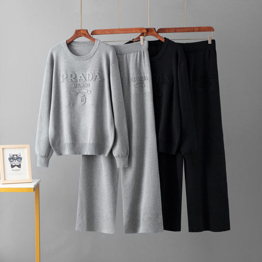 【Set】ニット2点セット セーター + パンツ W14168