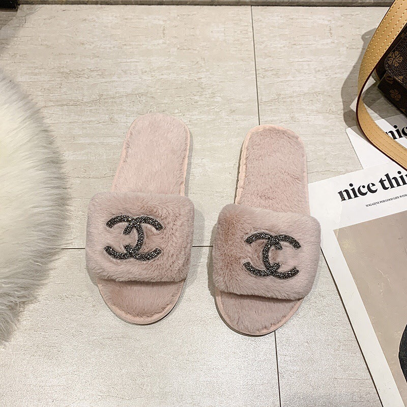 【Shoes】5㎝厚底ファースリッパ W13388