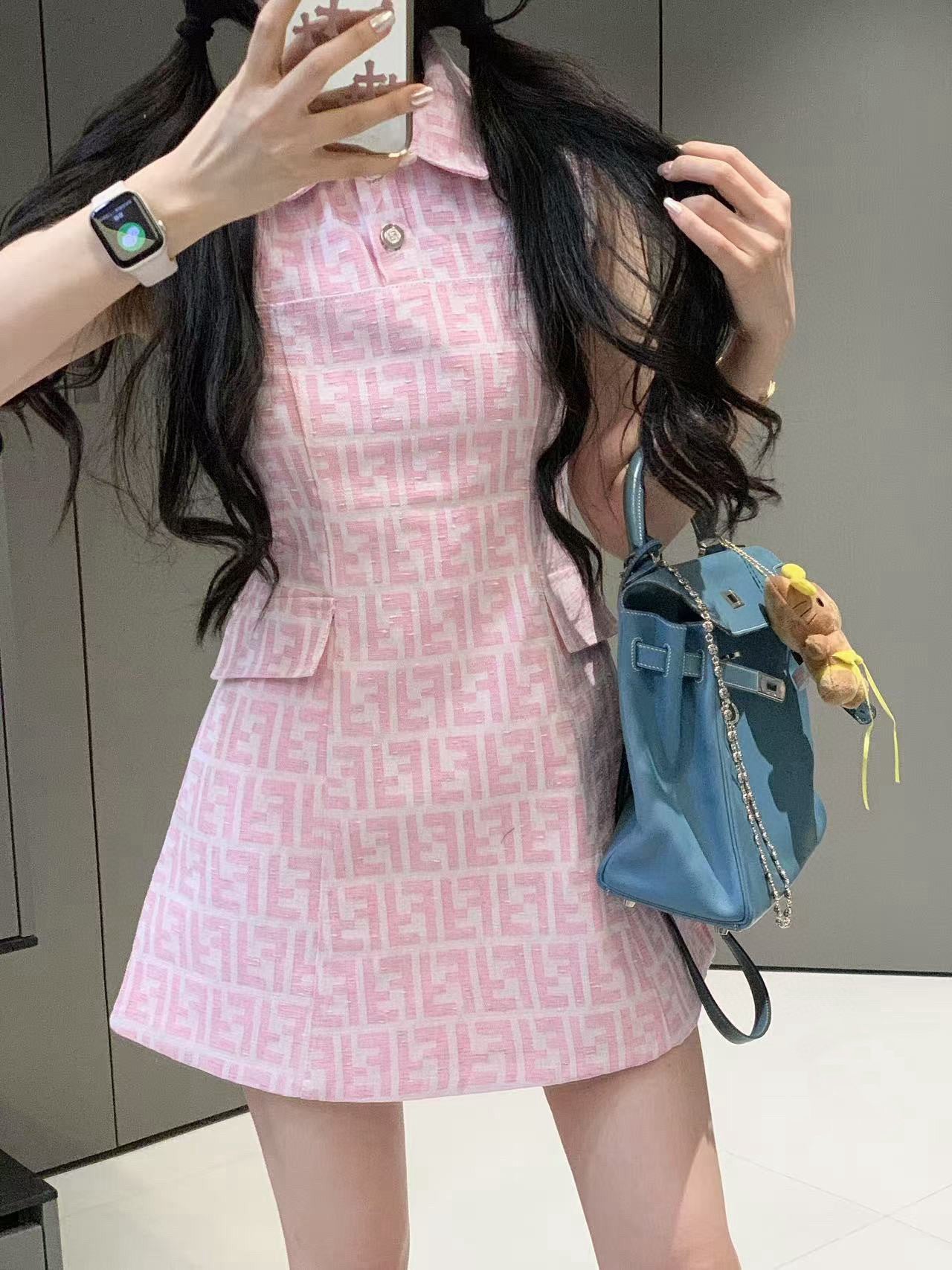【Dress】春夏新作ノースリーブジャガードワンピース T01531