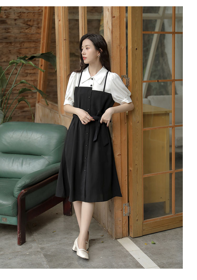 【Dress】フェイクレイヤードワンピース W11129