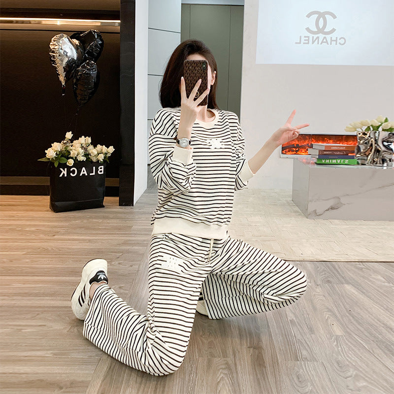 【Set】ロゴ刺繍2点セット トレーナー + パンツ Z-6468