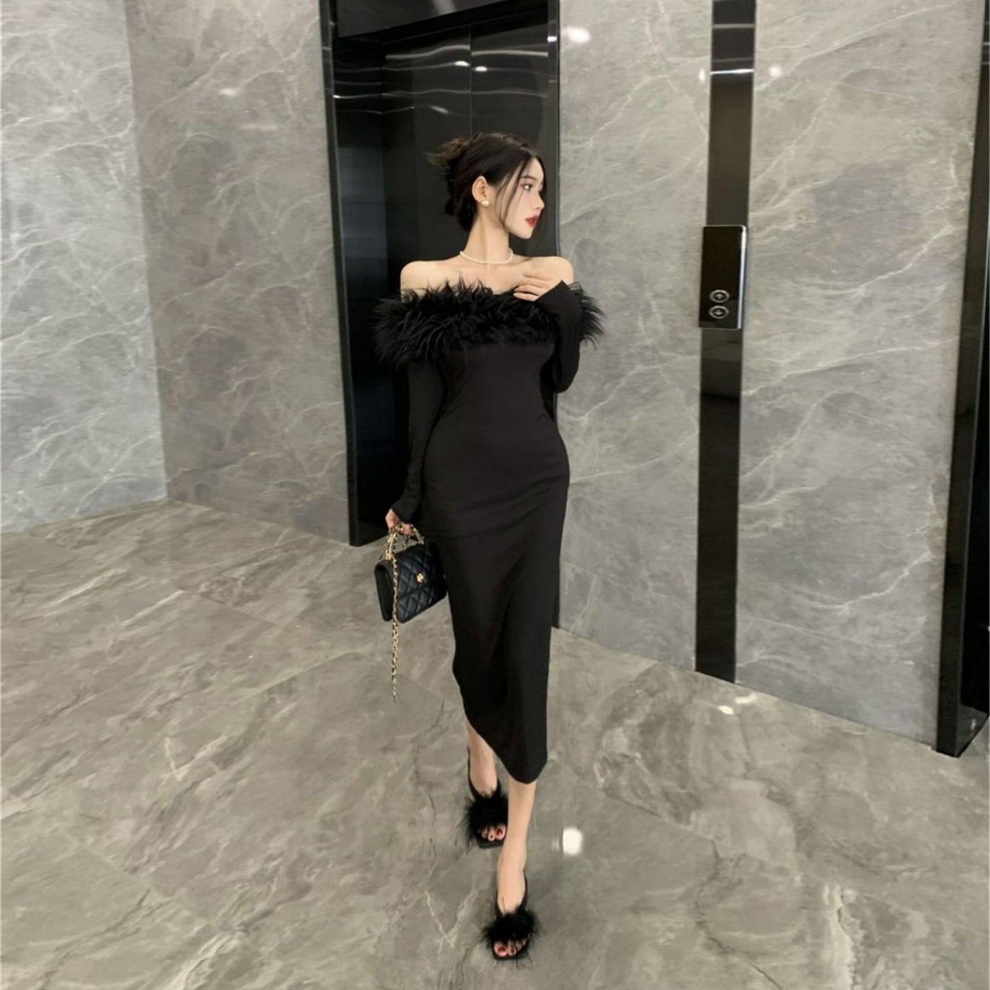 【Dress】切り替えデザインワンピース W14672