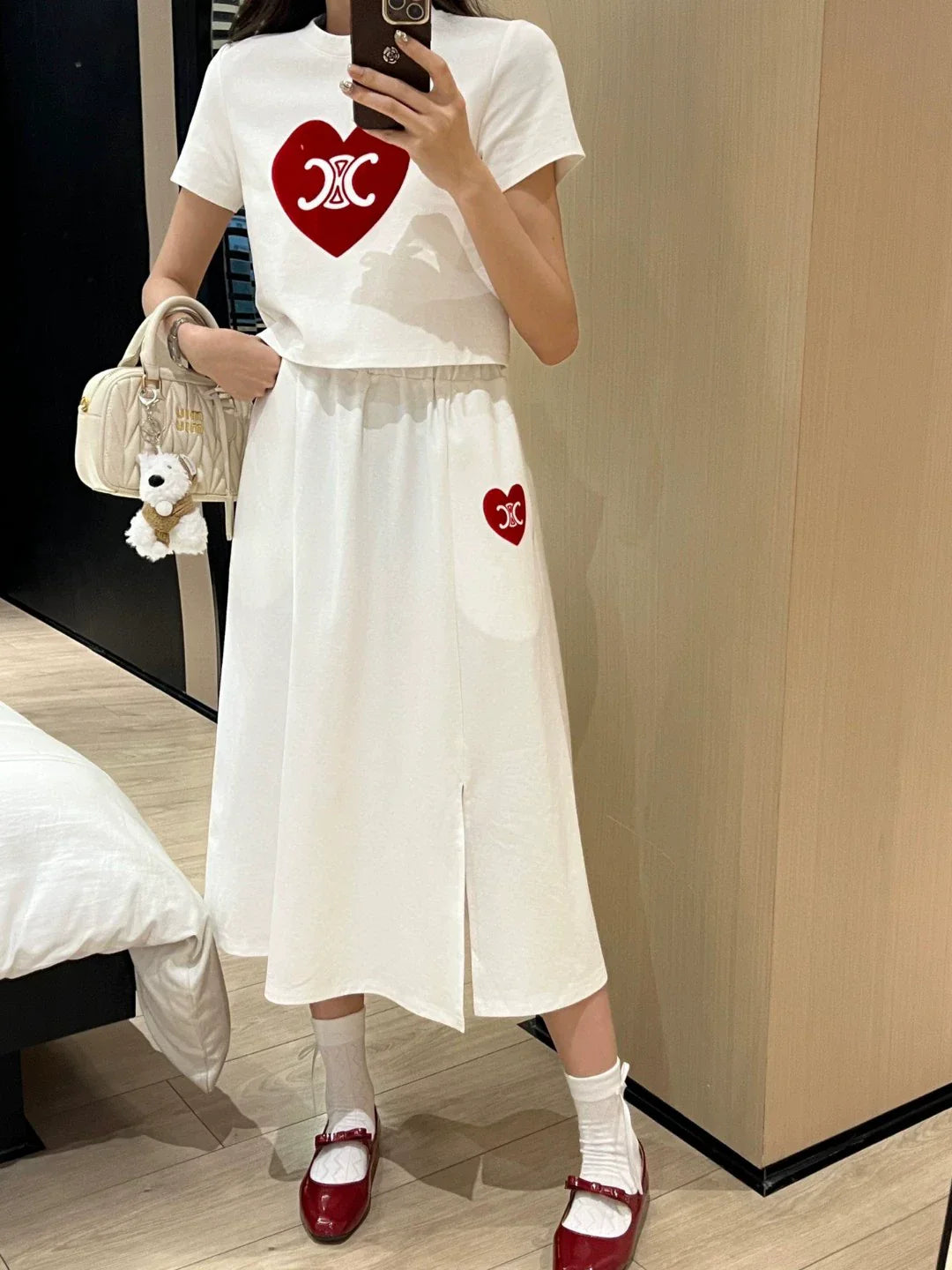 【Set】セットアップ Tシャツ + スカート W10979