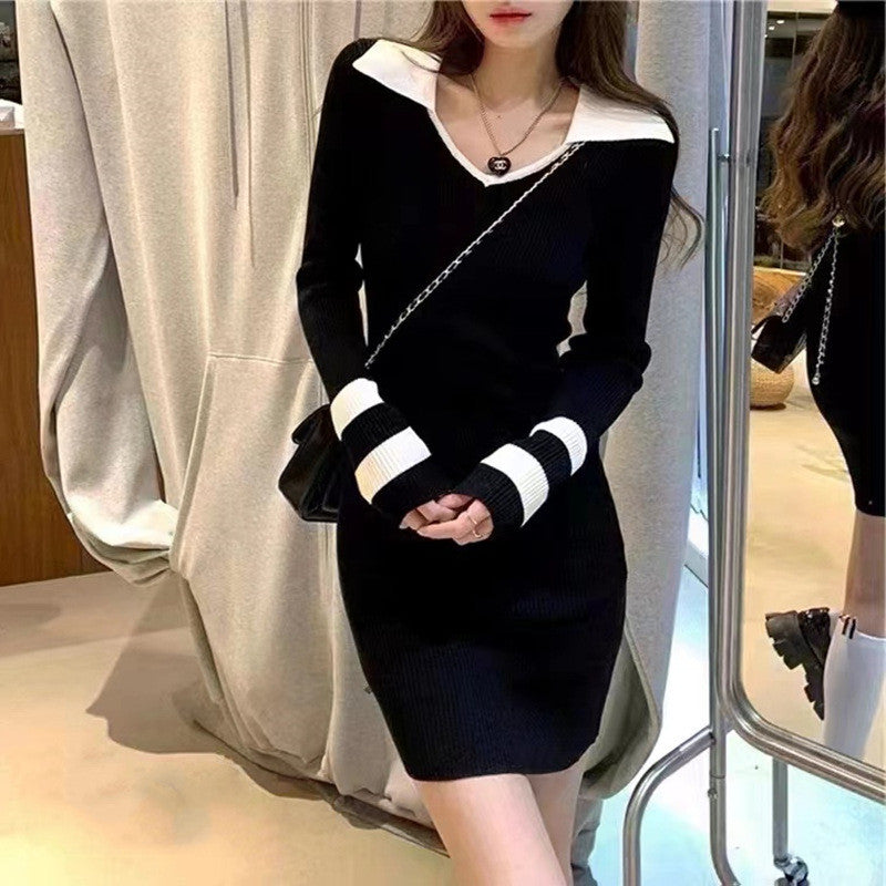【Dress】配色タイトワンピース W13690