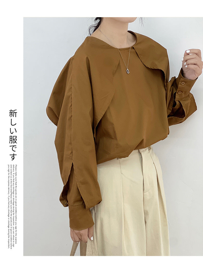 【Tops】4色展開プルオーバーブラウス W9423