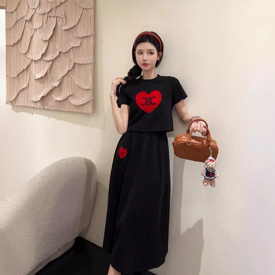 【Set】セットアップ Tシャツ + スカート W10979