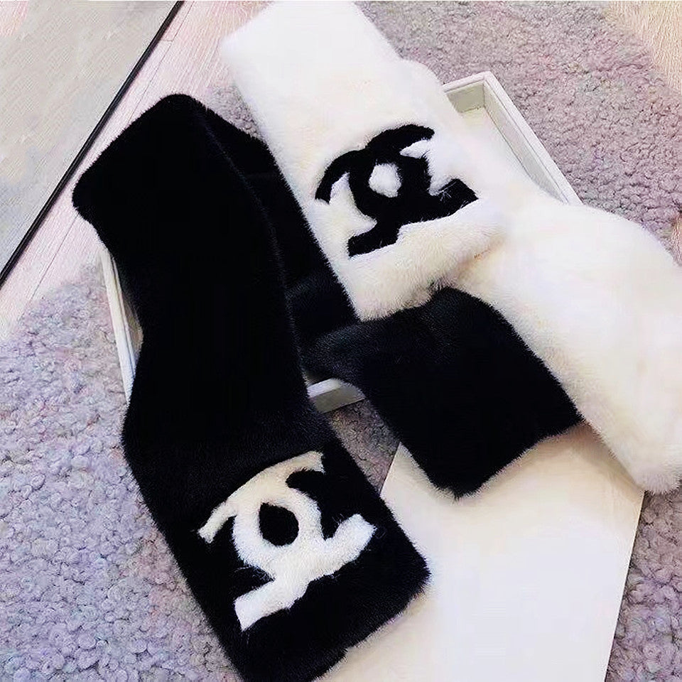 【雑貨】柔らかくファーマフラー W10054