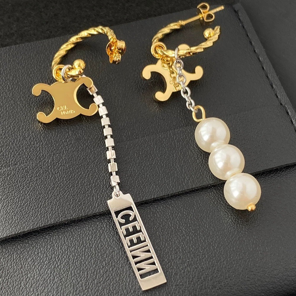 【雑貨】チェーンパールイヤリング T01549