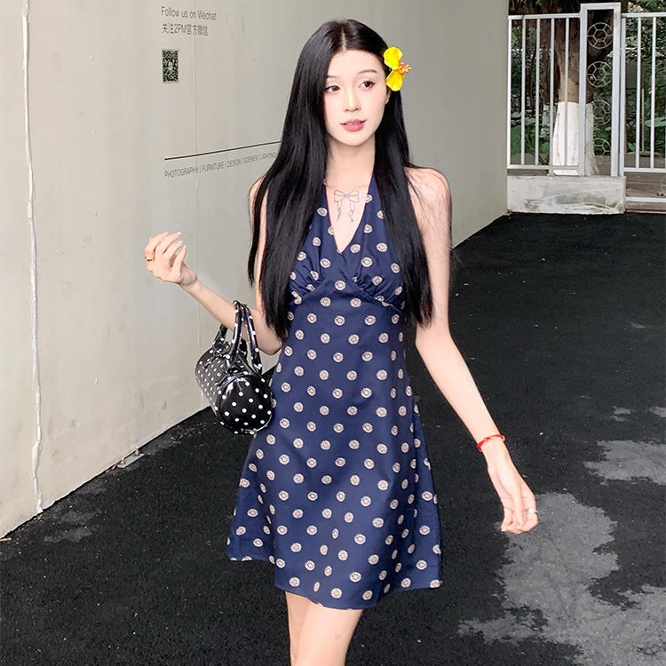 【Dress】花柄ホルターネックドレス T01381