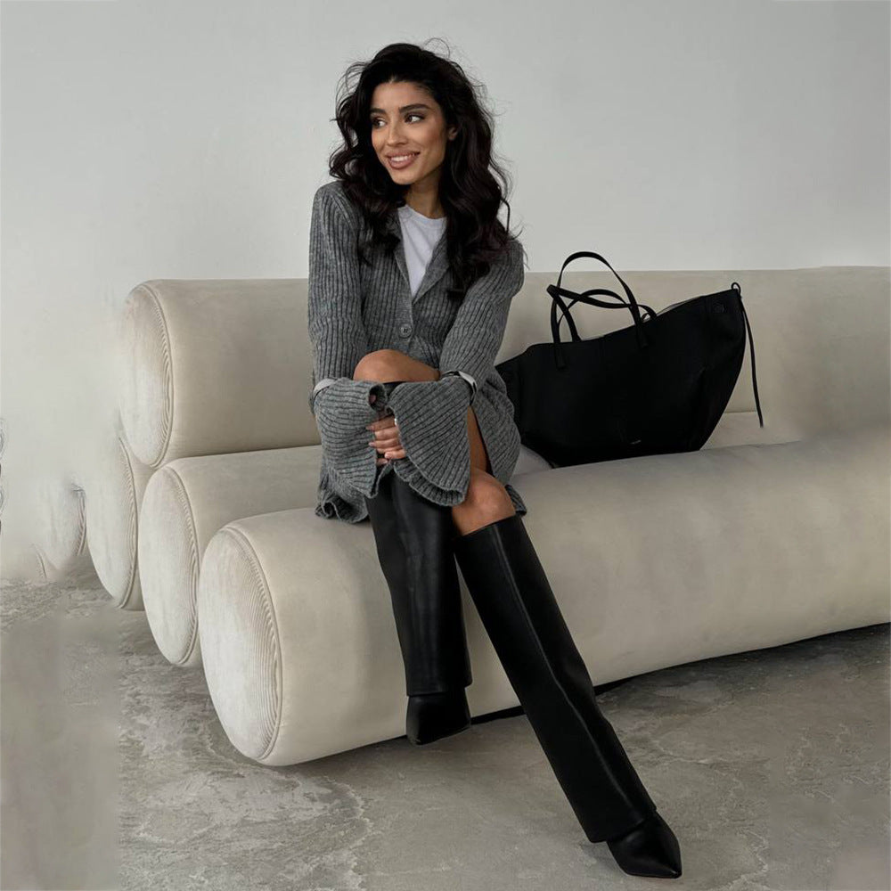 【Set】無地気質ニット2点セット T01338