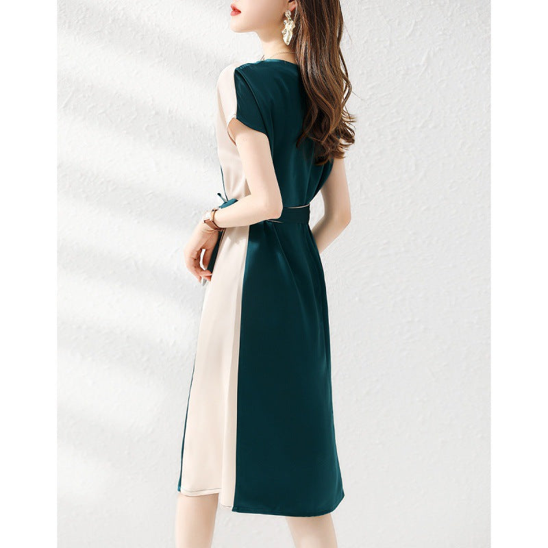 【Dress】新作アイテム~プリントリボン付き半袖シャツワンピース W7611