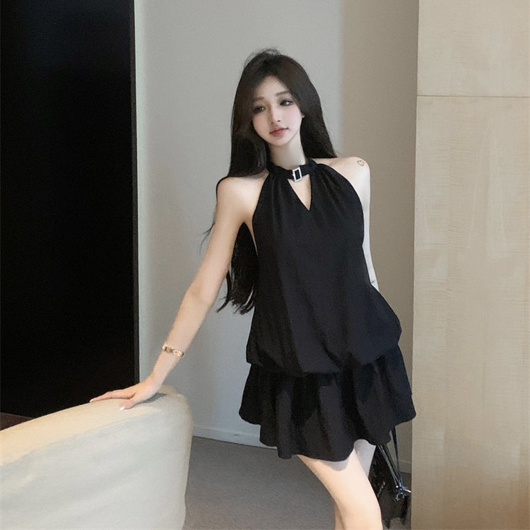 【Dress】ホルターネックバックレスドレス T01394