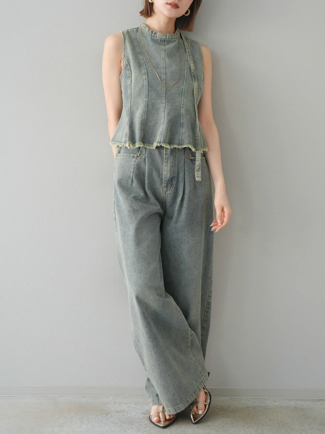 【Set】ファッションデニム2点セットT01695