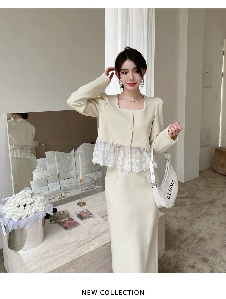 【Set】ジャケット+スカートセット W11070