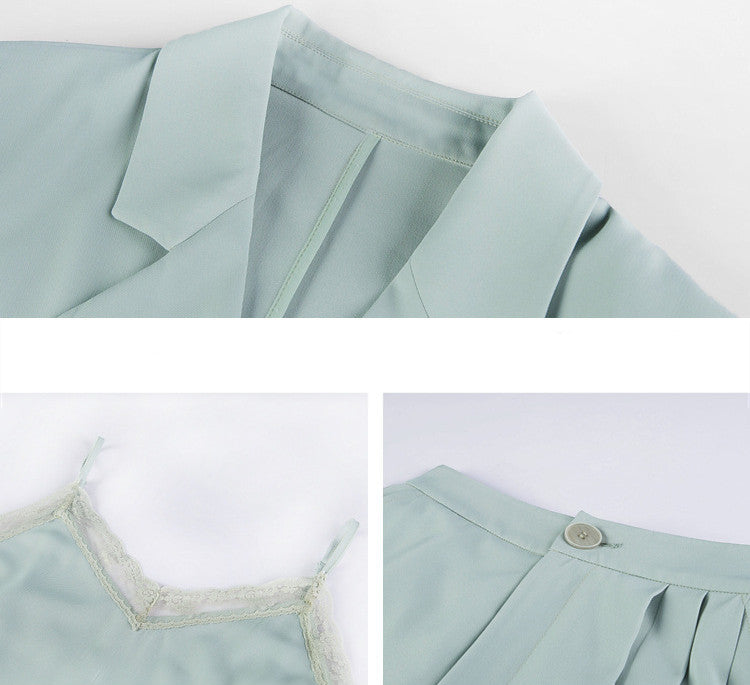 【Set】3点セット スーツジャケット + キャミソール + ショートパンツ W11306