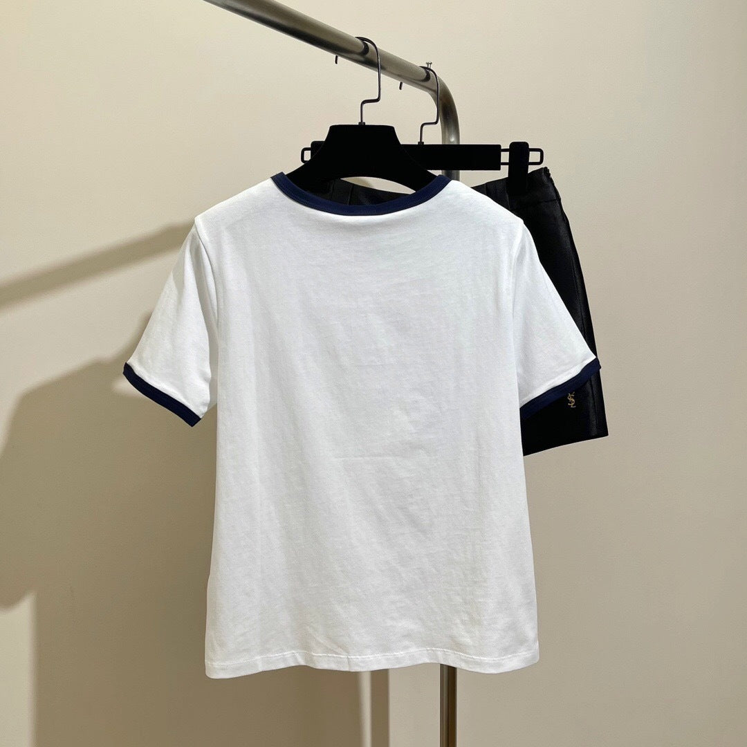 【Tops】配色Tシャツ W11981