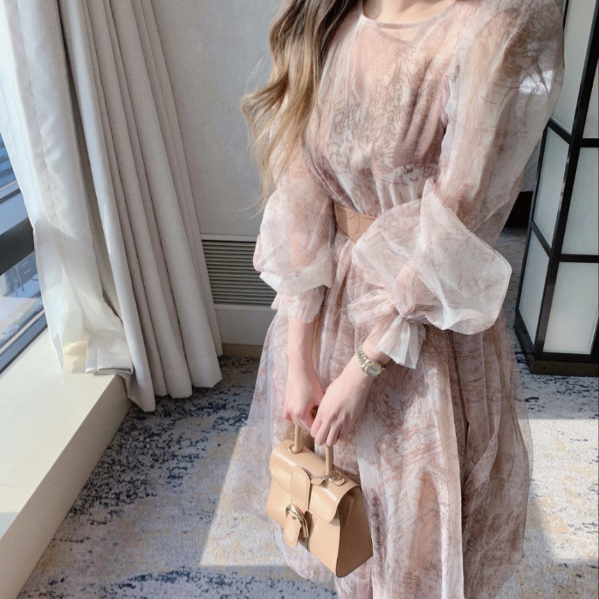 【Dress】フェミニン春秋チュールワンピース Z7335