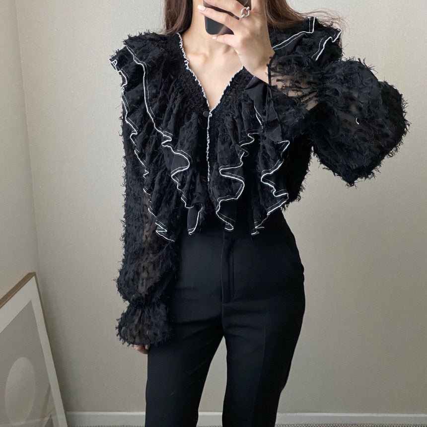 【Tops】ファー春秋シャツ Z7394