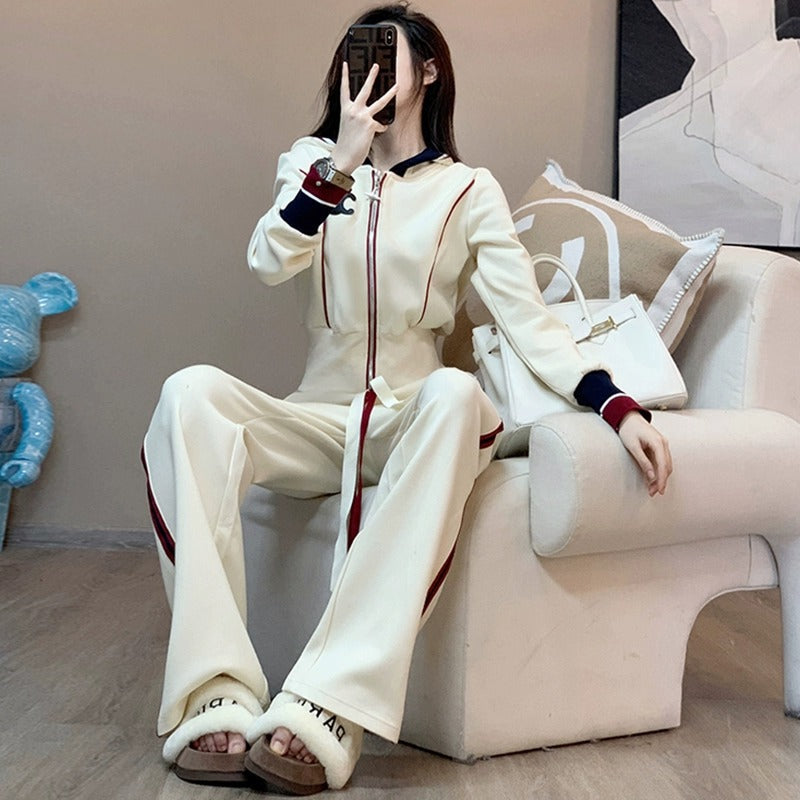 【Set】ロゴ付き2点セット パーカー+ スウエットパンツ Z-6413