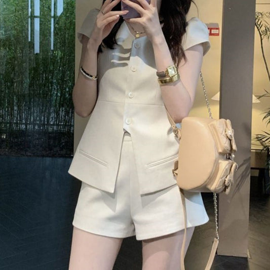 【Set】ベスト&ショートパンツセットアップ T01767