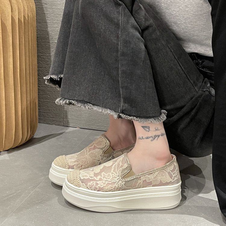 【Shoes】厚底通気フラットシューズ W11259