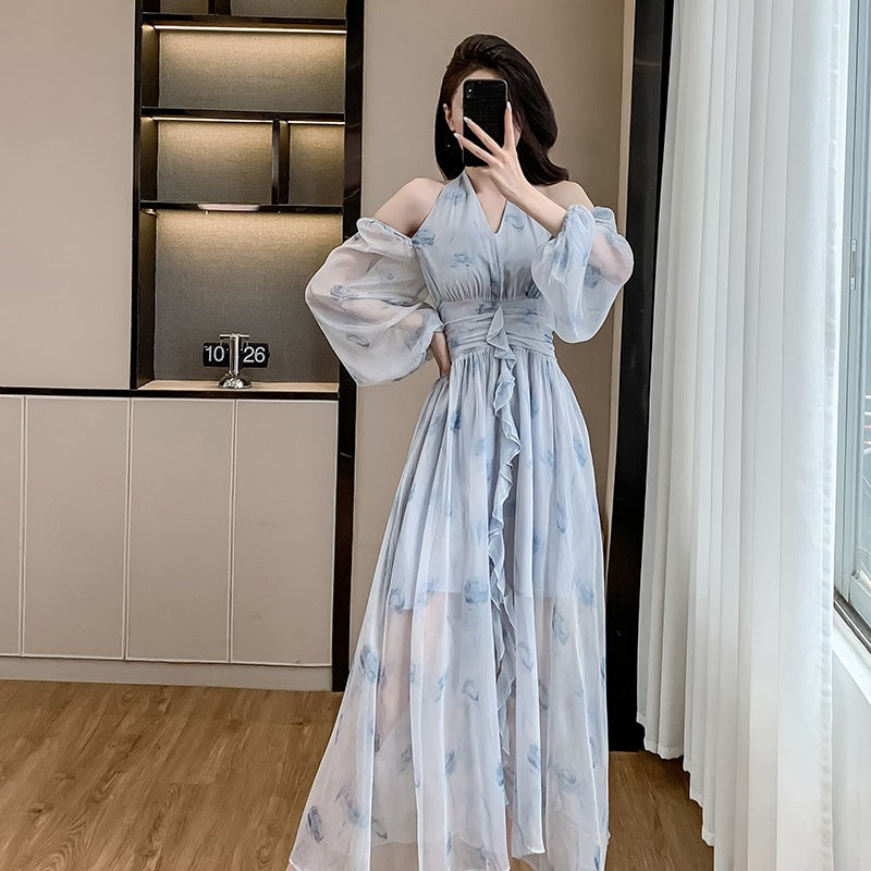 【Dress】ホルターネックローズドレス T01614