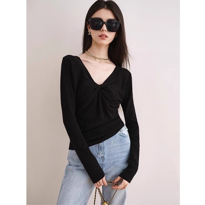 【Tops】3色展開ニットカットシャツ W13258